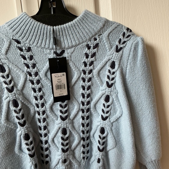 RAILS ADDY CONTRAST DIAMOND SKY BLUE KNIT SWEATER SIZE SMALL - Picture 12 of 15